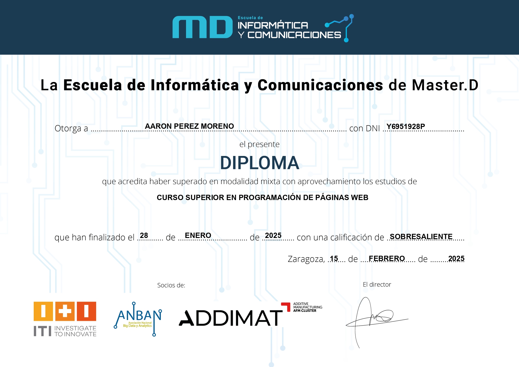 Certificado Desarrollo Web